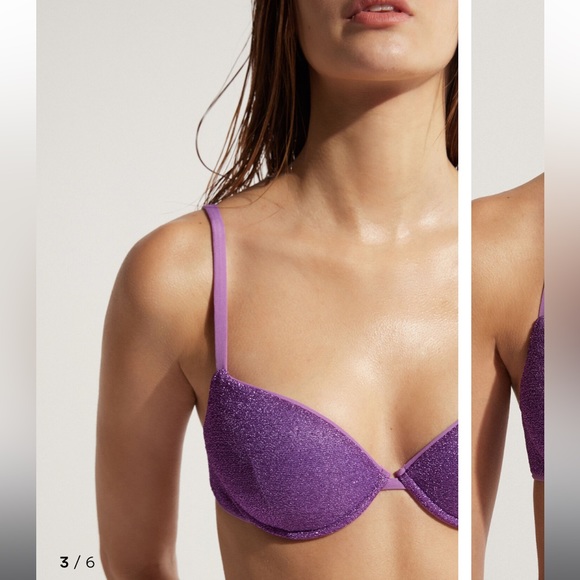 NWT Calzedonia purple fairy violet sparkly medium bikini top - Picture 6 of 15